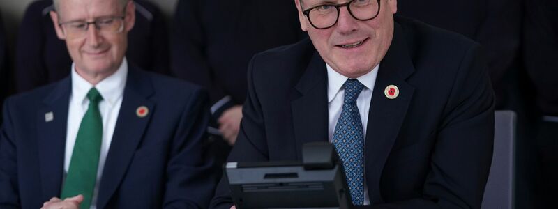 Starmer schwärmte bei der Pressekonferenz zum Handelspakt von einem «fantastischen, historischen Tag». - Foto: Alberto Pezzali/AP POOL/AP/dpa