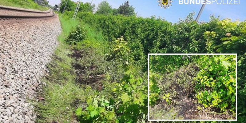 Bundespolizeidirektion München: Zigarette löste Böschungsbrand aus - Bundespolizei warnt vor unachtsamen Verhalten - Foto: presseportal.de