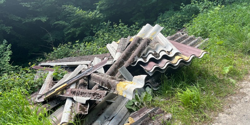 POL-MA: Eberbach/Unterdielbach/Rhein-Neckar-Kreis: Illegale Entsorgung asbesthaltiger Eternitplatten im Waldgebiet - Zeugenaufruf - Foto: presseportal.de