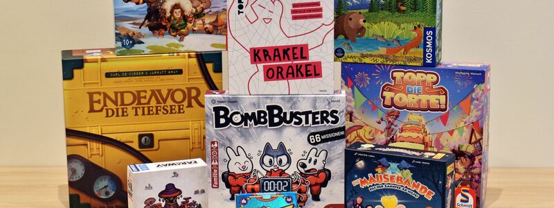 Die nominierten Spiele der Auszeichnungen «Spiel des Jahres», «Kennerspiel des Jahres» und «Kinderspiel des Jahres» für das Jahr 2025. - Foto: --/Spiel des Jahres e.V./dpa