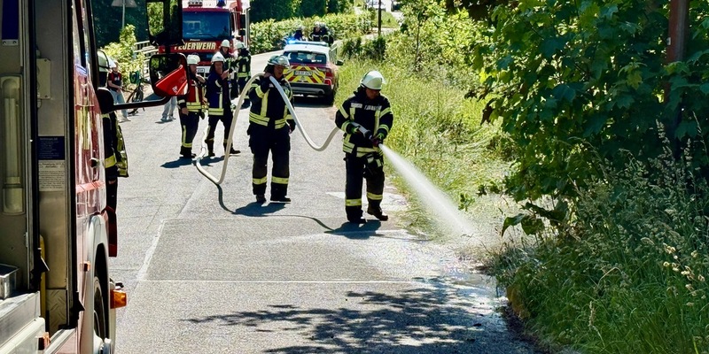 FFW Schwalmtal: Kleinbrand eines Grünstreifens in Amern - Foto: presseportal.de
