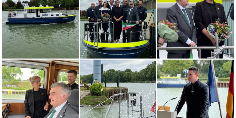 POL-DU: WSP 21 feierlich getauft - Neues Einsatzboot für die Wasserschutzpolizei Münster - Foto: presseportal.de