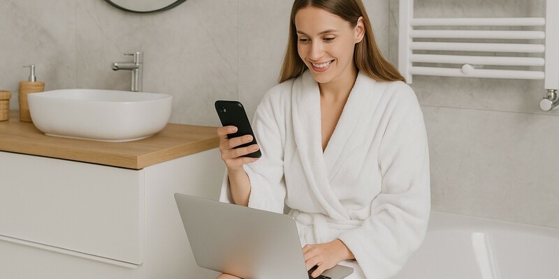 Badezimmer-Onlineshops werden dieser Tage immer beliebter - Foto: Redaktion (mithilfe von KI kreiert)