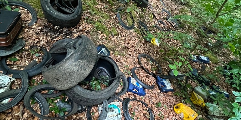 POL-MA: Heddesbach/Rhein-Neckar-Kreis: Unbekannte entsorgen illegal Müll im Wald und verunreinigen den Boden - Zeugenaufruf - Foto: presseportal.de