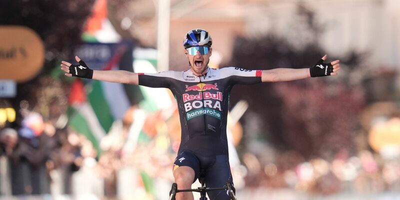 Nico Denz sorgt für den ersten deutschen Etappensieg beim 108. Giro. - Foto: Massimo Paolone/LaPresse/AP/dpa