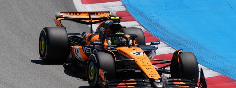 Erstmal nicht zu schlagen auch im Spanien-Training: Lando Norris. - Foto: Bradley Collyer/PA Wire/dpa