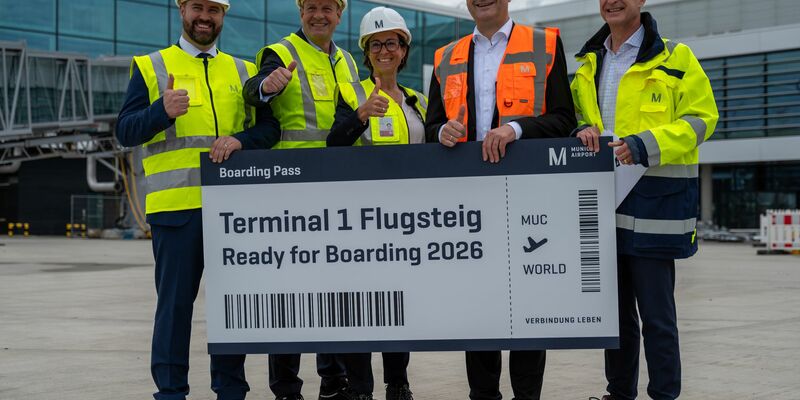 Die künftige Handgepäckskontrolle im Erweiterungsbau des Terminal 1 am Münchner Flughafen. - Foto: Leonie Asendorpf/dpa