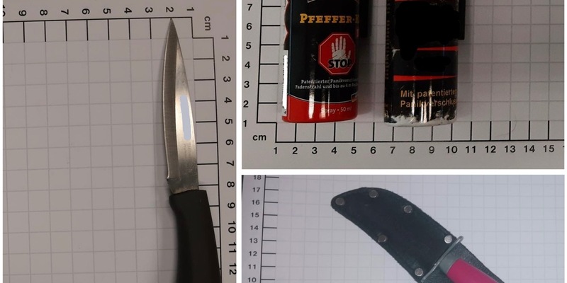 BPOL NRW: Bundespolizei findet am Wochenende mehrere Messer und Pfeffersprays - Foto: presseportal.de