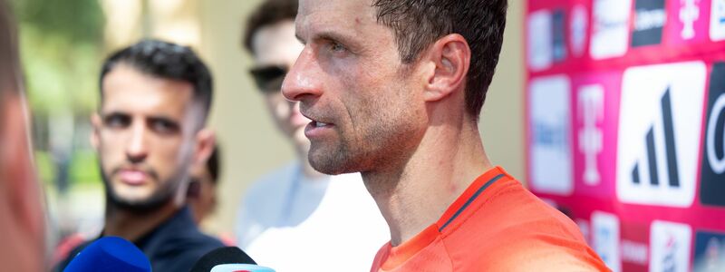 Thomas Müller äußert sich nach dem Training in Orlando zu seiner Zukunft. - Foto: Sven Hoppe/dpa