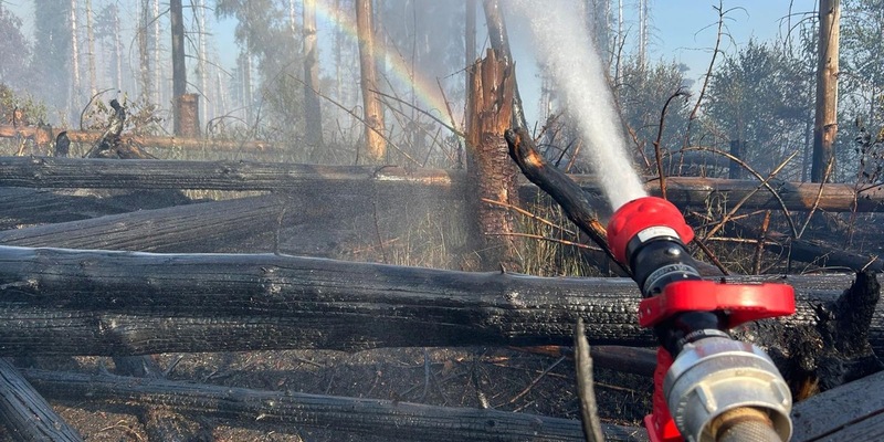 FW Kreis Soest: Zweite Folgemeldung zum Waldbrand in Möhnesee: Brand unter Kontrolle - Löscharbeiten dauern an - Foto: presseportal.de