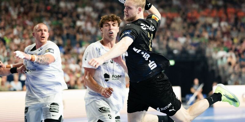 Die Füchse Berlin bejubeln den Einzug ins Finale der Champions League. - Foto: Marius Becker/dpa