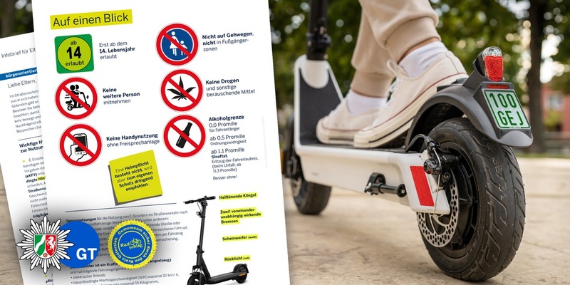 POL-GT: E-Scooter erst ab 14 Jahren erlaubt - auch Eltern sind in der Pflicht - Foto: presseportal.de