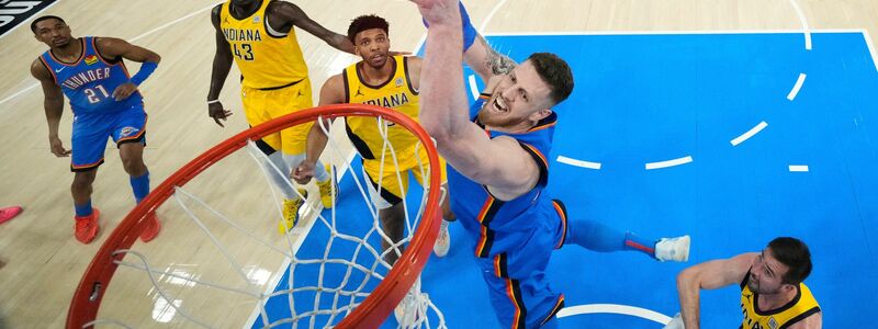 Isaiah Hartenstein und die Oklahoma City Thunder flogen am Ende zum Titel. - Foto: Kyle Terada/Pool IMAGN Images/AP/dpa