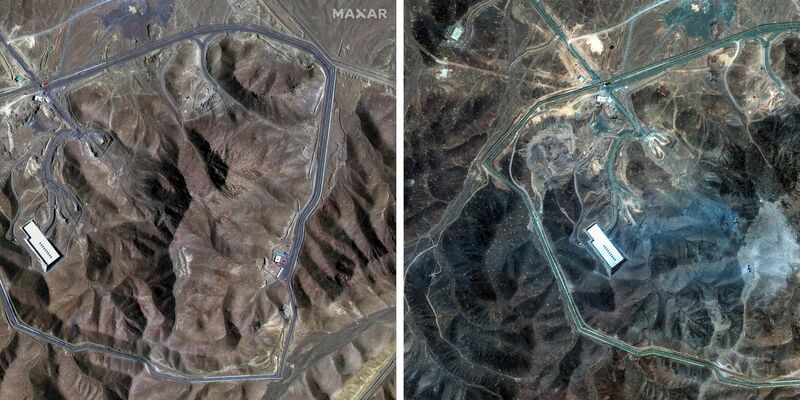 Die iranische Atomanlage Fordo soll ein zweites Mal angegriffen worden sein. (Archivbild) - Foto: Uncredited/Maxar Technologies via AP/dpa