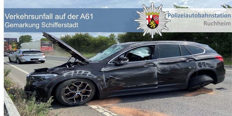 POL-PDNW: Polizeiautobahnstation Ruchheim - Eine schwer- und eine leichtverletzte Person nach Verkehrsunfall auf der A 61 - Foto: presseportal.de