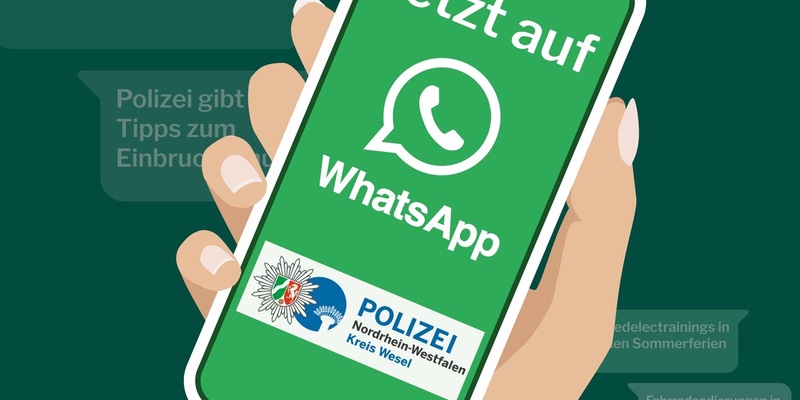 POL-WES: Wesel- Kreispolizeibehörde Wesel jetzt mit eigenem WhatsApp-Kanal - Foto: presseportal.de