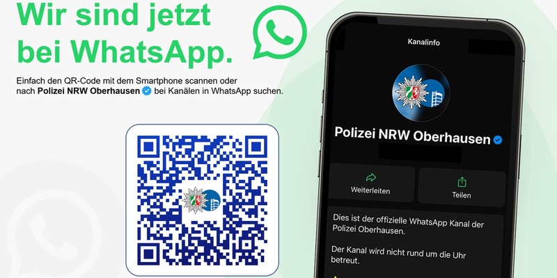 POL-OB: Polizei Oberhausen startet offiziellen WhatsApp-Kanal - Foto: presseportal.de