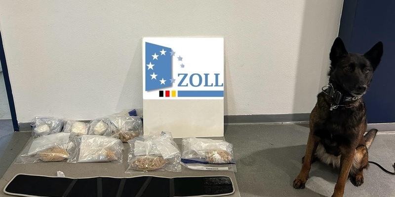 HZA-RO: ZOLL findet Kokain und präparierten Nierengurt mit MDMA bei Busreisendem aus Amsterdam / erfolgreicher Einsatz mit Zollhund - Foto: presseportal.de