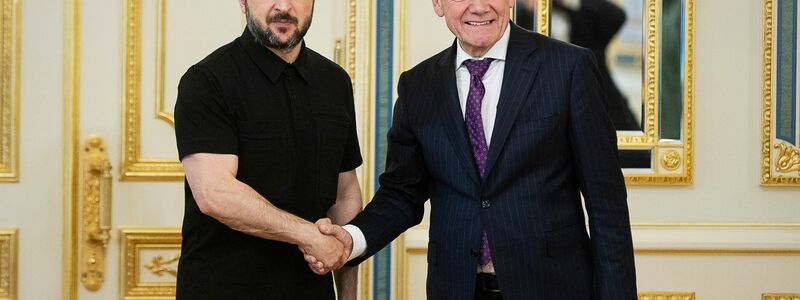 Selenskyj dankt Deutschland für die Unterstützung.  - Foto: Uncredited/Ukrainian Presidential Press Office via AP/dpa
