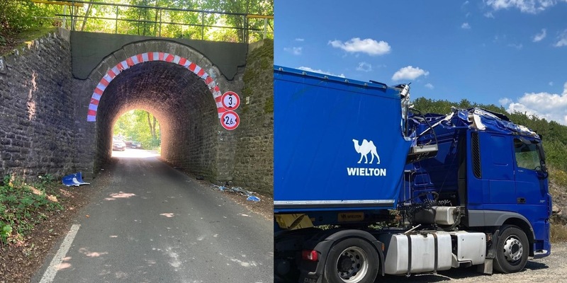 POL-SI: Lkw-Fahrer demoliert mit 2,5 Promille Bahnunterführung -#polsiwi - Foto: presseportal.de
