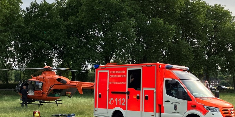 FW-OB: Rettungshubschrauber landet im Wohngebiet - Foto: presseportal.de