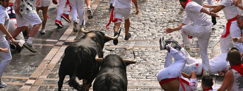 Das Fest in Pamplona dem Stadtheiligen San Fermín gewidmet. - Foto: Miguel Oses/AP/dpa