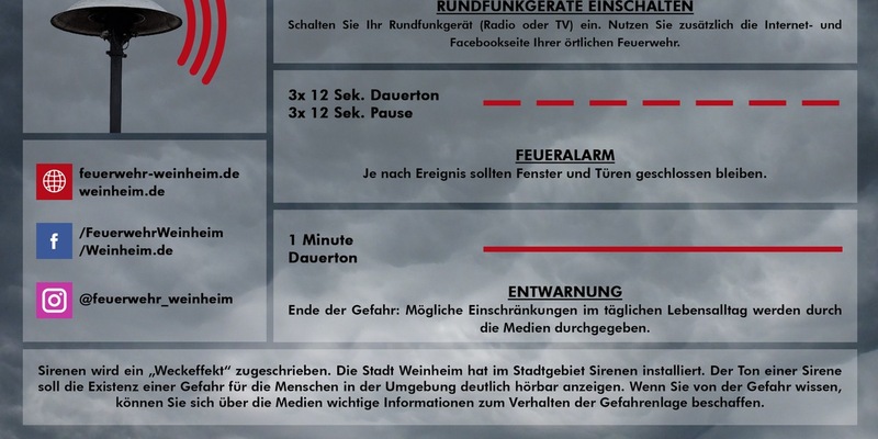 FW Weinheim: Sirenentest am Freitag, den 11.07.2025 - Foto: presseportal.de