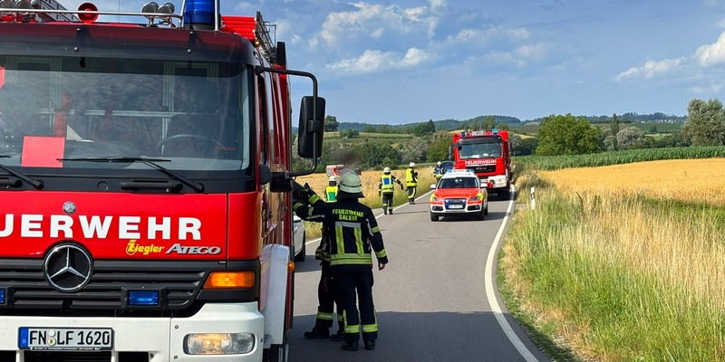 KFV Bodenseekreis: Verkehrsunfall bei Grasbeuren: Zwei Verletzte bei Frontalkollision - Foto: presseportal.de