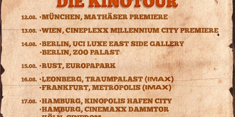 DAS KANU DES MANITU: Abahachi, Ranger und Dimitri gehen auf große Kinotour! - Foto: presseportal.de