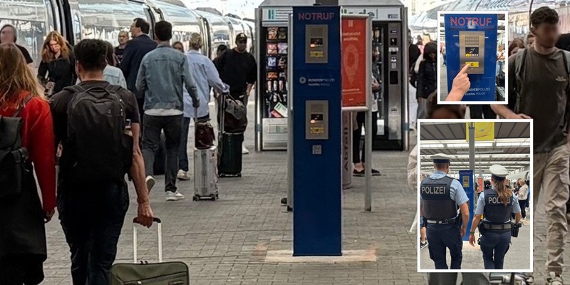 Bundespolizeidirektion München: Im Notfall: Bundespolizei / Inbetriebnahme der Notrufsäule - Foto: presseportal.de