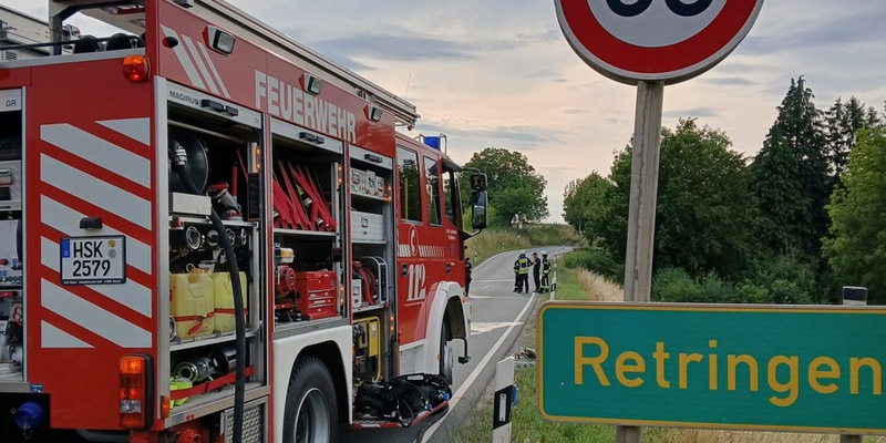 FW-AR: PKW nach Unfall in Vollbrand - Foto: presseportal.de