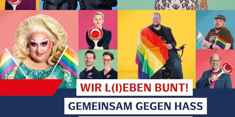 POL-HH: 250725-3. Polizei Hamburg hisst Regenbogenflagge und setzt Kampagne gegen queerfeindliche Gewalt mit prominenter Unterstützung fort - Foto: presseportal.de