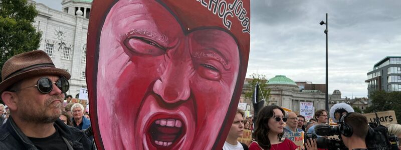 Zahlreiche Menschen protestieren gegen Donald Trump - Foto: Jan Mies/dpa