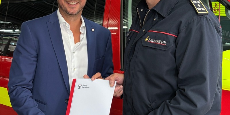FW Konstanz: Tobias Heckenkamp als Amtsleiter und Kommandant bestellt - Foto: presseportal.de