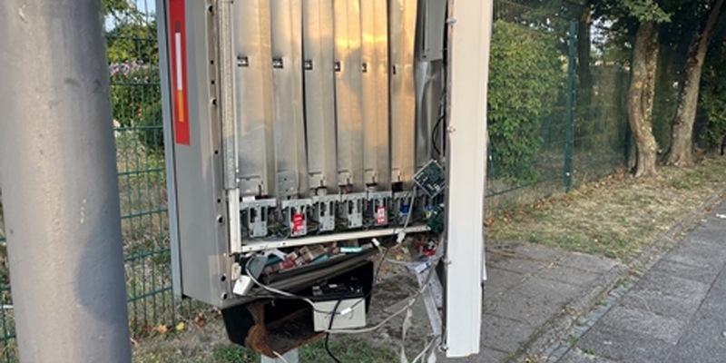 POL-ME: Zigarettenautomat gesprengt: Polizei ermittelt - 2507123 - Foto: presseportal.de