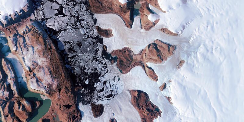 Der Harder Gletscher im Norden Grönlands hat bei Forschenden für eine große Überraschung gesorgt. - Foto: Copernicus Sentinel/ESA/dpa