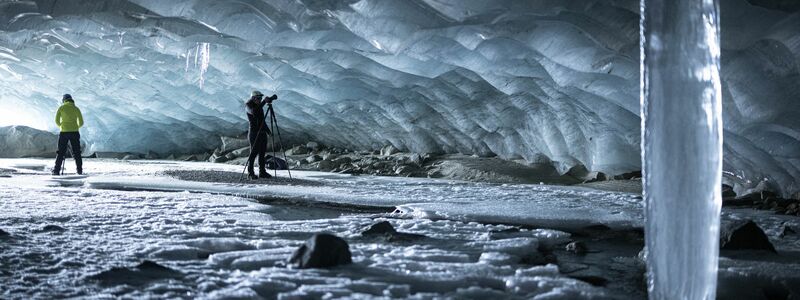 Das Eisvolumen der Schweizer Gletscher hat sich seit 1950 halbiert. (Archivbild)  - Foto: Gian Ehrenzeller/KEYSTONE/dpa