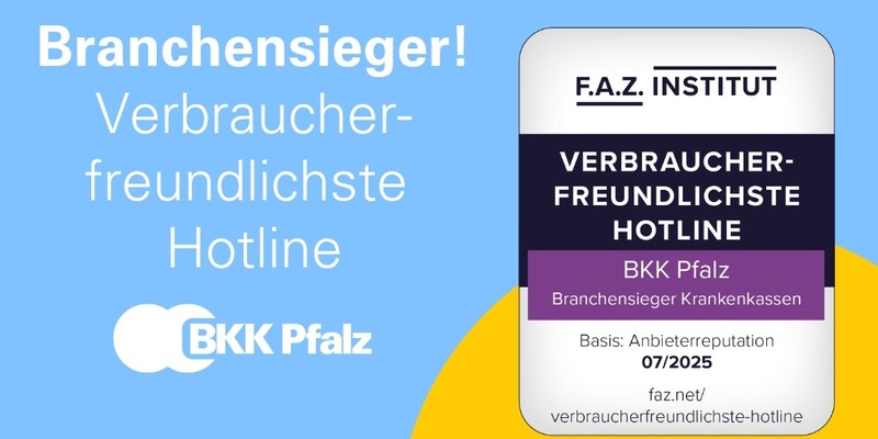 F.A.Z.-Studie: Verbraucherfreundlichste Kundenhotline - BKK Pfalz Branchensieger! - Foto: presseportal.de
