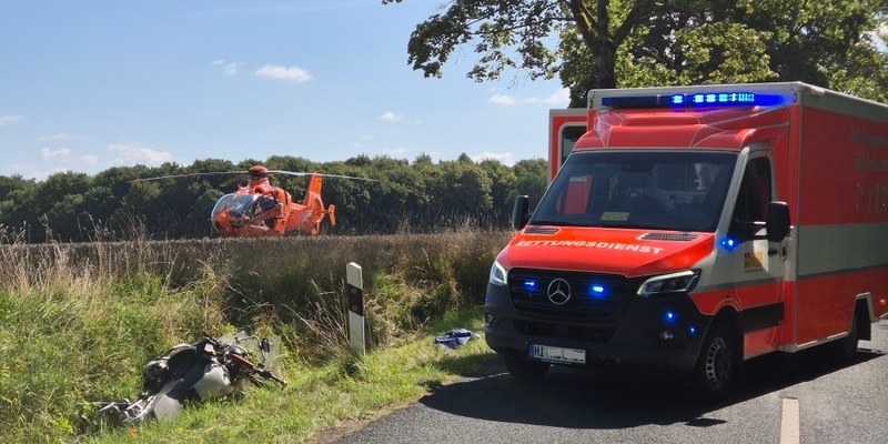 POL-HI: Verkehrsunfall mit schwerverletztem Motorradfahrer bei Bockenem - Foto: presseportal.de
