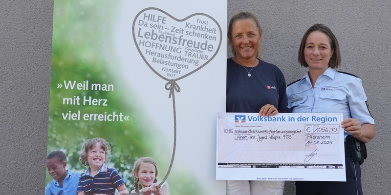POL-Pforzheim: (PF/FDS) Freudenstadt - Polizeipräsidium Pforzheim spendet für den Kinder-, Jugend- und Familienhospizdienst im Landkreis Freudenstadt - Foto: presseportal.de