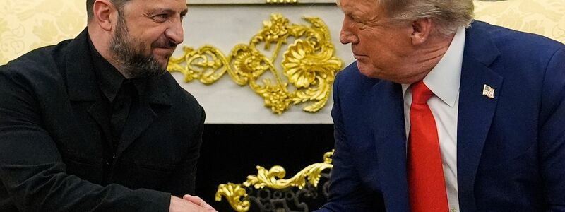 Selenskyj und Trump sprachen gemeinsam vor Journalisten.  - Foto: Julia Demaree Nikhinson/AP/dpa