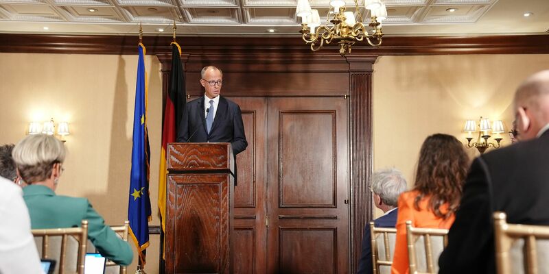 Merz zog eine positive Bilanz des Ukraine-Gipfels in Washington. - Foto: Kay Nietfeld/dpa