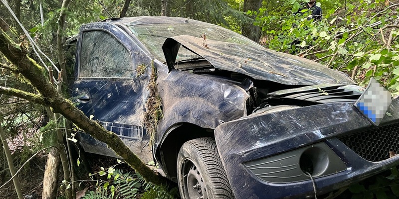 POL-GM: 64-Jähriger landet mit Auto im Dickicht - Foto: presseportal.de