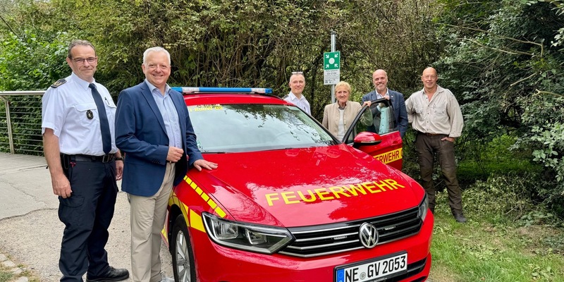FW Grevenbroich: Projekt Rettungspunkte im Stadtwald gestartet - schnellere Hilfe im Notfall - Foto: presseportal.de