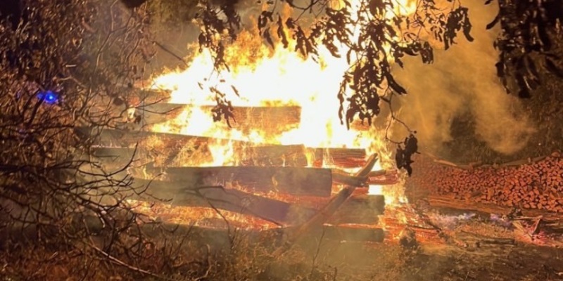 POL-PDLD: Kirrweiler - Brand von Baumstämmen - Foto: presseportal.de