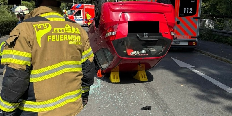 FW-EN: Schwere Verkehrsunfall am Mittag auf der Straße Herdecker Bach B54 - Foto: presseportal.de