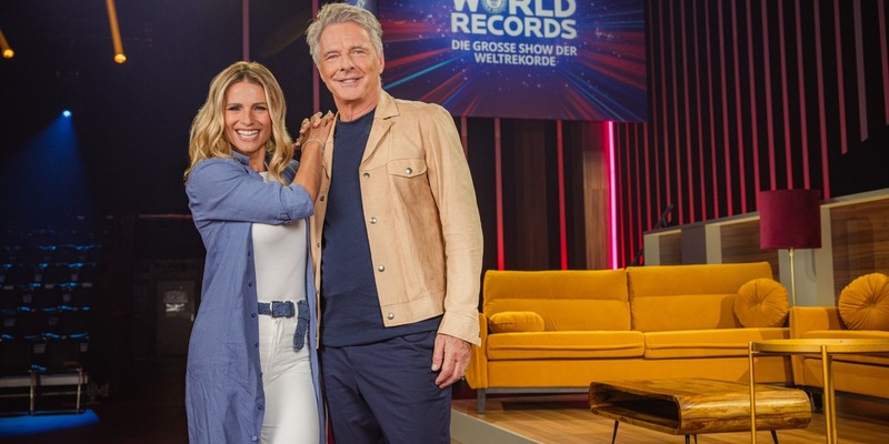 Michelle Hunziker Jörg Pilawa Guinness World Records - Die große Show der Weltrekorde - Foto: Joyn/Marina Geckeler, presseportal.de