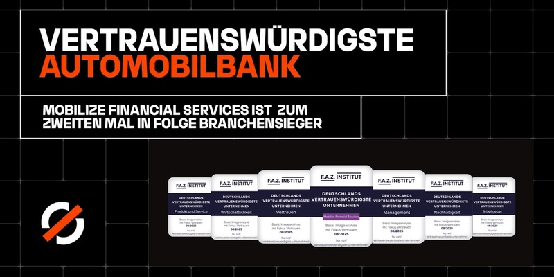 Deutschlands vertrauenswürdigste Unternehmen: Mobilize Financial Services auf Platz 1 der Autobanken - Foto: presseportal.de