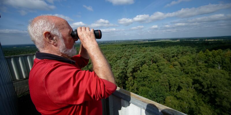 Der Feuerwachturm Galgenberg am nördlichen Rand des Ruhrgebiets ist Teil eines Verbundes.  - Foto: Henning Kaiser/dpa