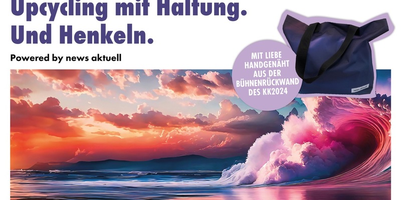 Wenn die Bühne zum Taschen-Unikat wird: news aktuell startet Upcycling-Aktion beim Kommunikationskongress 2025 - Foto: presseportal.de